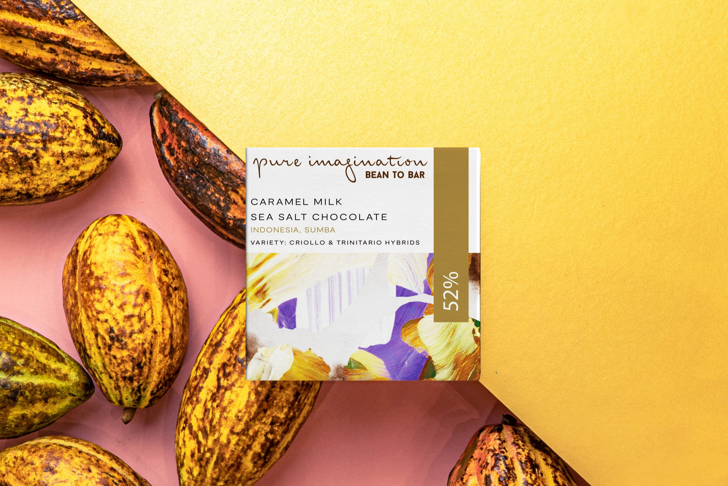 52% Indonesia Single Origin Caramel Sea Salt Milk Chocolate